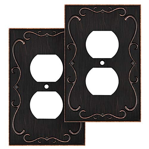 Single Duplex, 2 Pack, Aged Bronze Henne Bery Sunken Pearls Decorative Wall Plate Switch Plate Outlet Cover Single Duplex, 2 Pack, Aged Bronze Henne Bery Sunken Pearls Decorative Wall Plate Switch Plate Outlet Cover